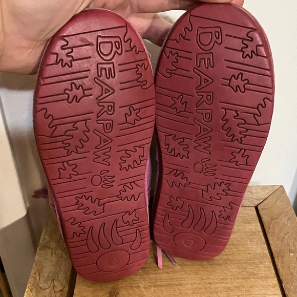 BearPaw Kids Boots in Pink suede with fringe size 13 big kids - Picture 5 of 7